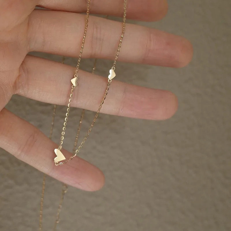 Colar Aço Inoxidável, Elegante Pequenos, Corações