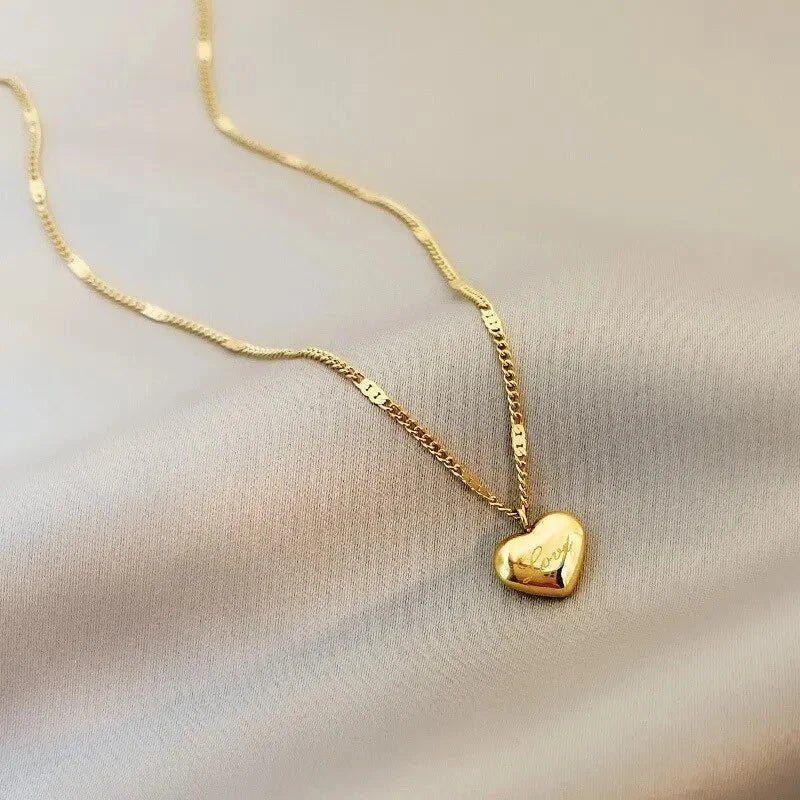Colar Aço Inoxidável, Elegante Pequenos, Corações