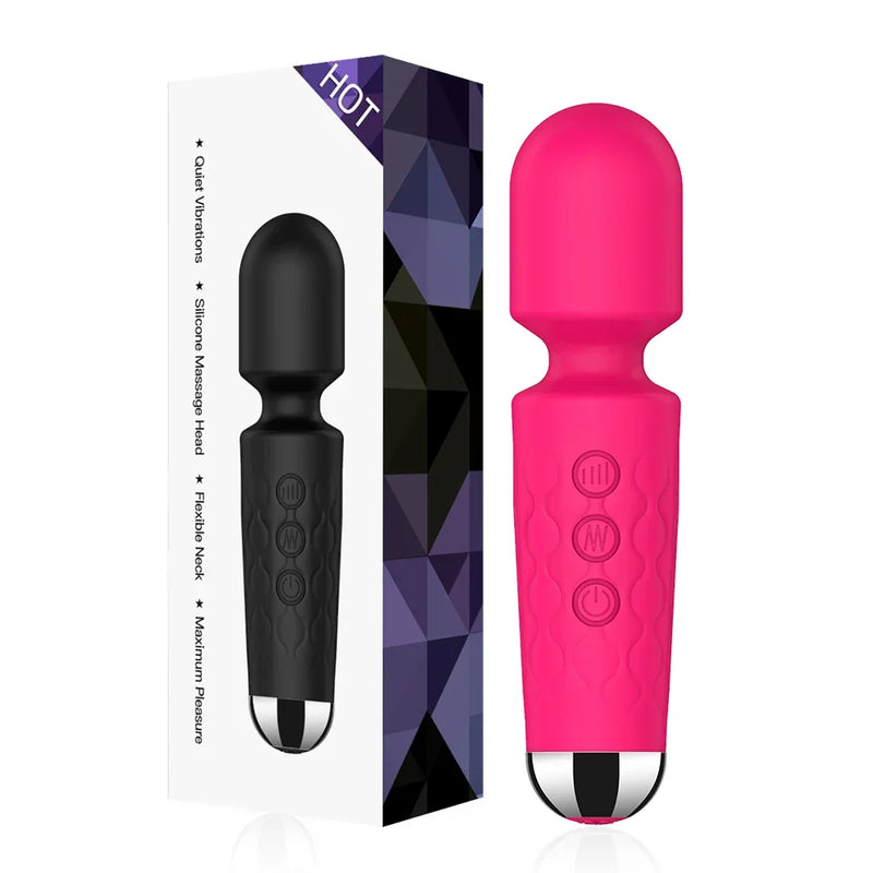 Vibrador Potente de 20 Velocidades Para Mulheres, Estimulador de Mamilo, Ponto G, Clitóris, Varinha Mágica