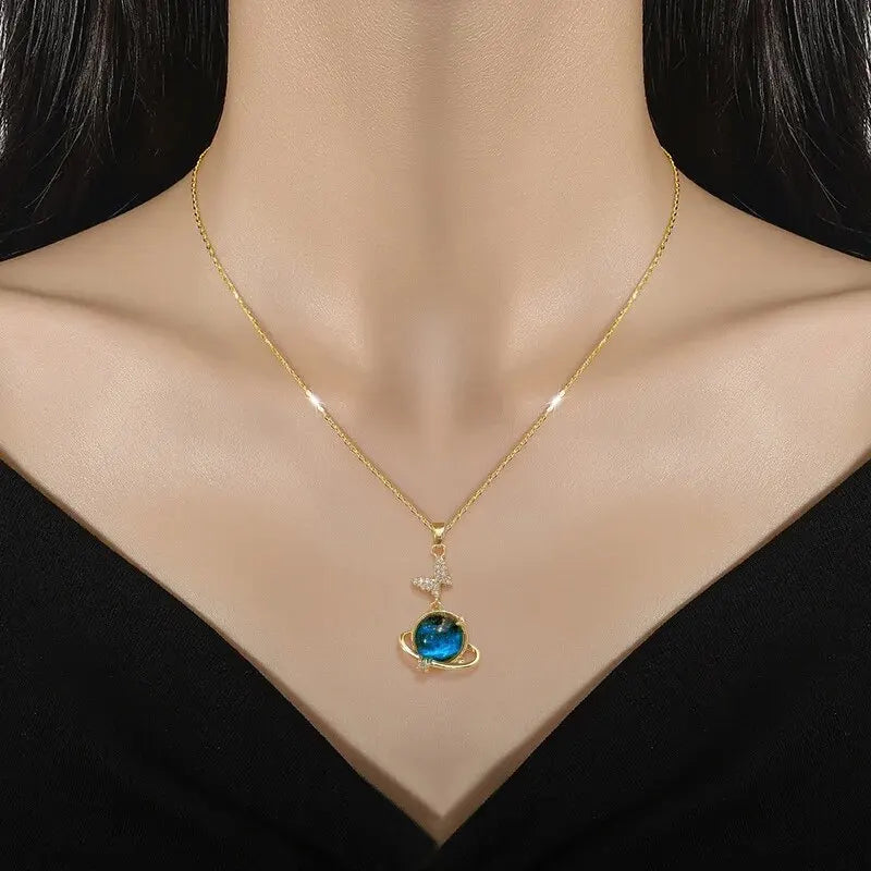 Colar de Aço Titânio de Luxo, Com Pingente