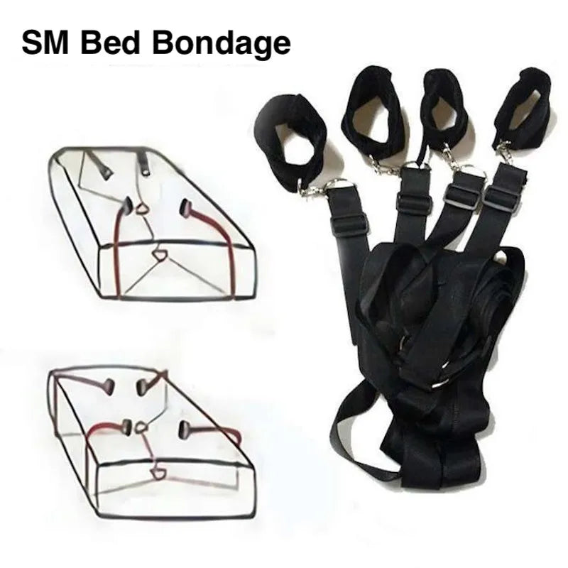 Conjunto de Bondage BDSM Jogo de sexo adulto Algemas Restrições de Tornozelo Sextoy Casal Escravo