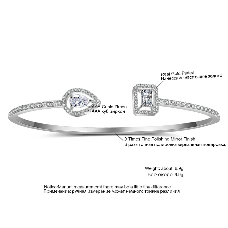 Pulseiras De Punho Geométricas De Luxo Dourada e Prata