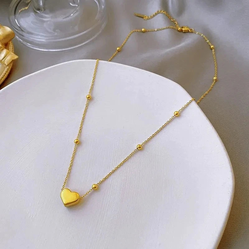 Colar Aço Inoxidável, Elegante Pequenos, Corações