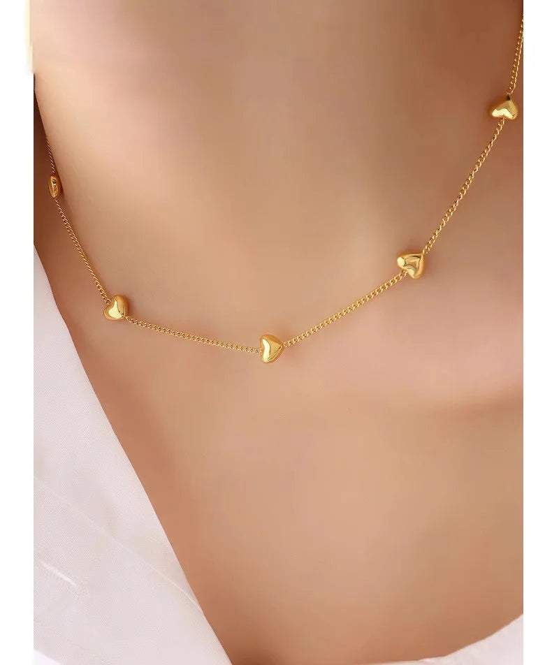 Colar Aço Inoxidável, Elegante Pequenos, Corações