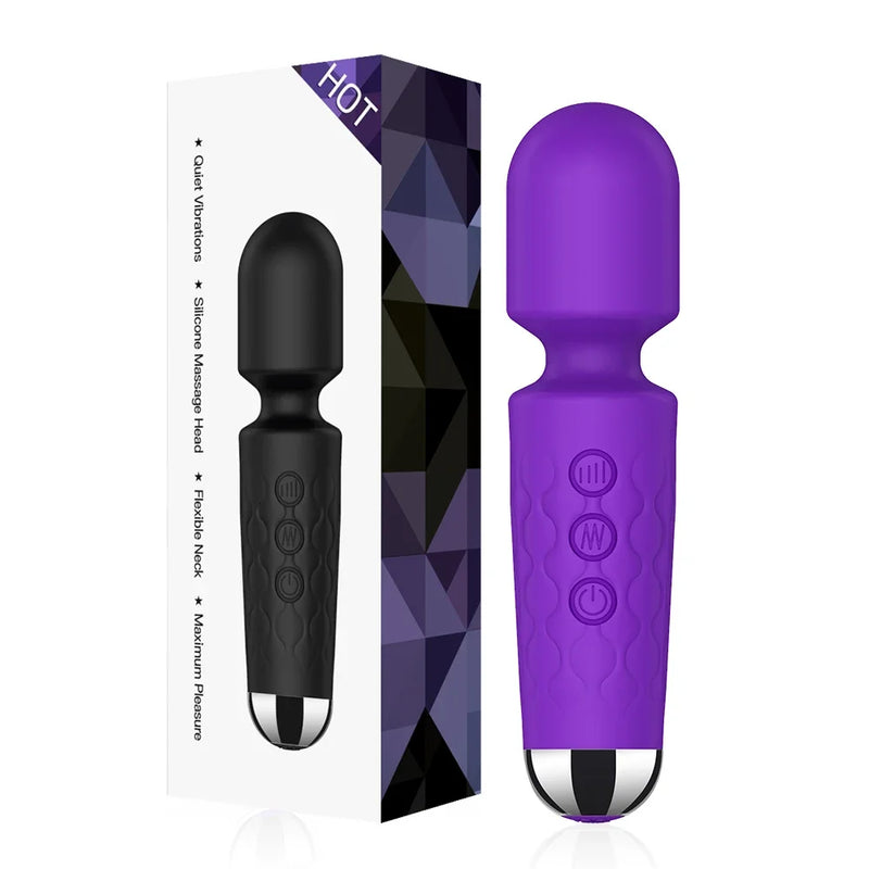 Vibrador Potente de 20 Velocidades Para Mulheres, Estimulador de Mamilo, Ponto G, Clitóris, Varinha Mágica
