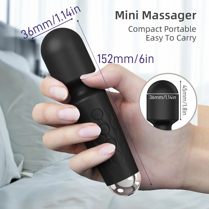 Vibrador Potente de 20 Velocidades Para Mulheres, Estimulador de Mamilo, Ponto G, Clitóris, Varinha Mágica