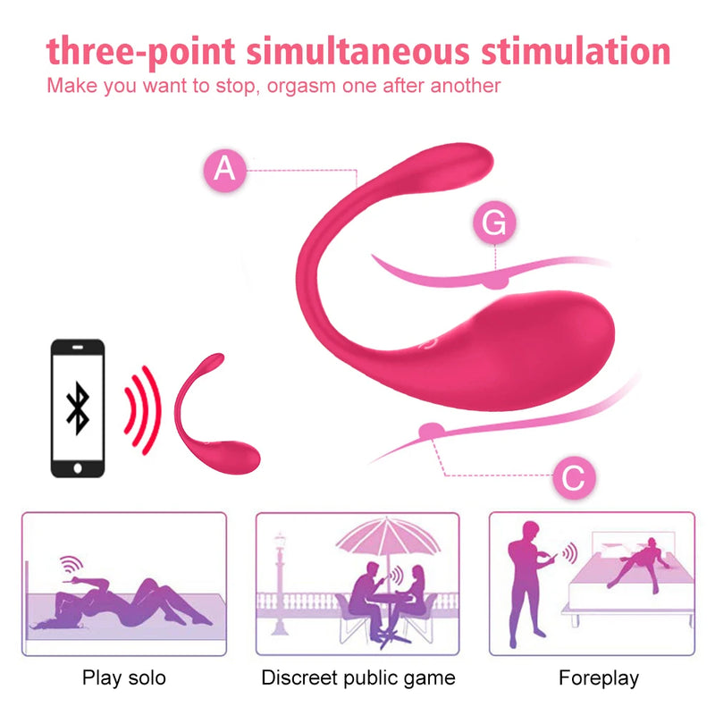 Vibrador sem fio Bluetooth G Spot para mulheres Dildo