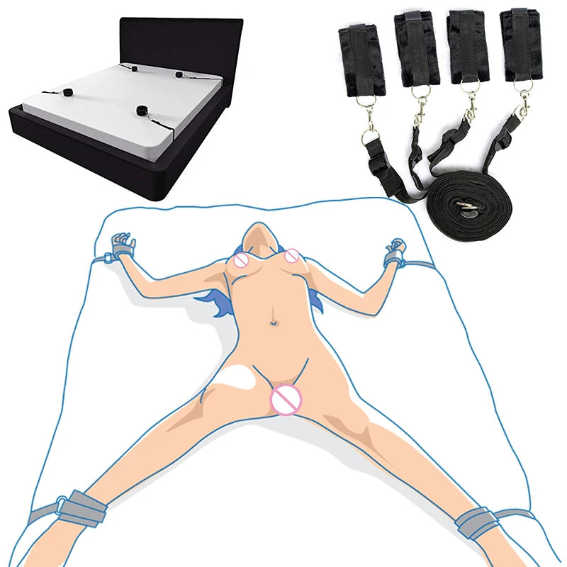 Conjunto de Bondage BDSM Jogo de sexo adulto Algemas Restrições de Tornozelo Sextoy Casal Escravo
