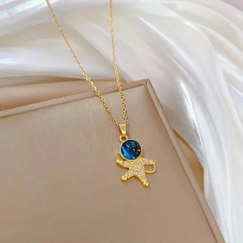 Colar de Aço Titânio de Luxo, Com Pingente