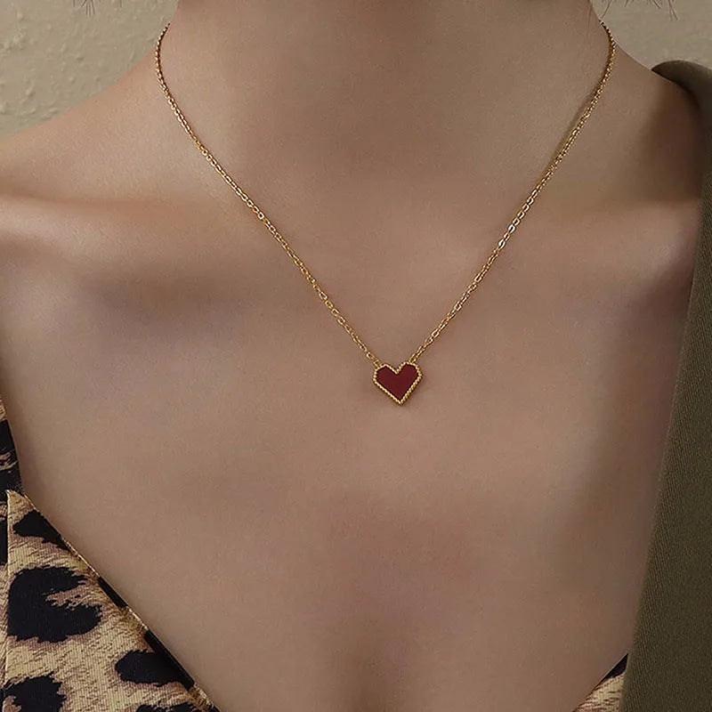 Colar Aço Inoxidável, Elegante Pequenos, Corações