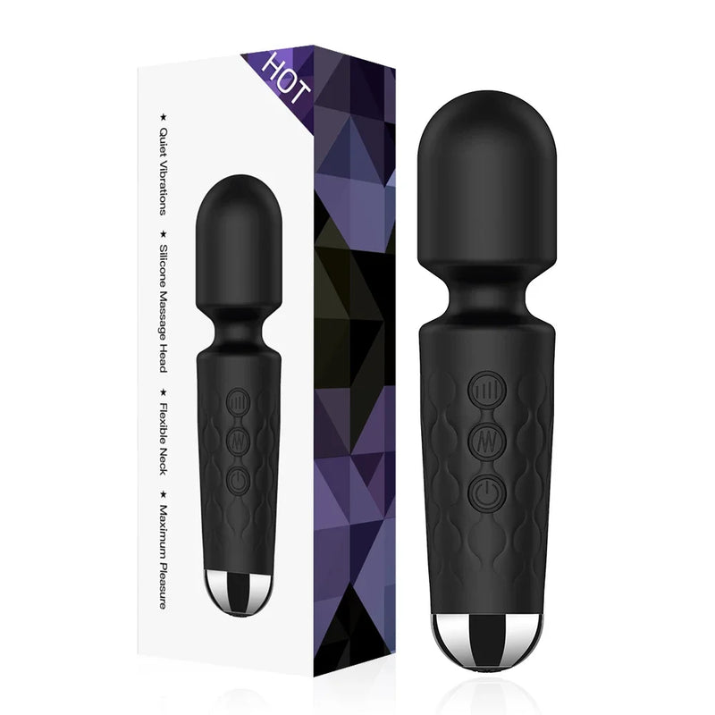 Vibrador Potente de 20 Velocidades Para Mulheres, Estimulador de Mamilo, Ponto G, Clitóris, Varinha Mágica