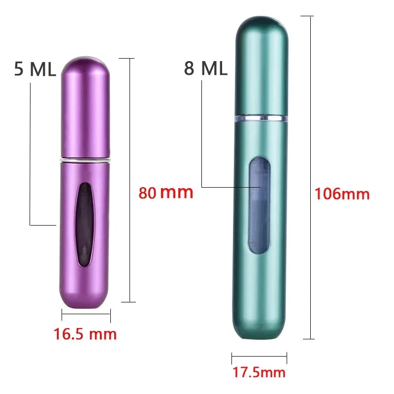 Mini Frasco de Perfume, Spray Recarregável, Portátil