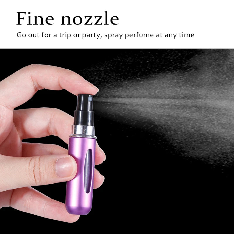Mini Frasco de Perfume, Spray Recarregável, Portátil